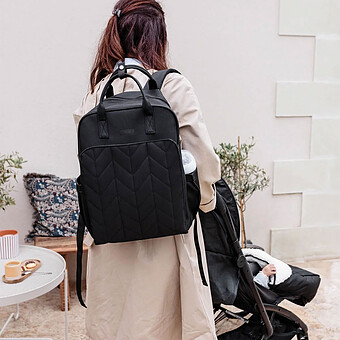 Sac à Dos à Langer Matelassé - Noir