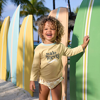 Maillot de Bain Couche Carreaux Vanille - 2/3 Ans