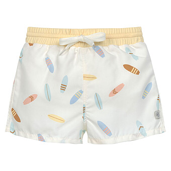 Short de Bain Couche Planches de Surf Ecru - 18/24 Mois 