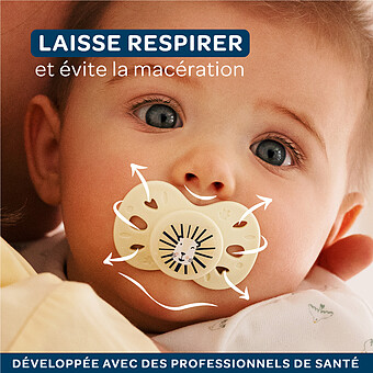 Lot de 2 Sucettes Anatomiques Essentielle Bleu et Beige - 6/18 Mois