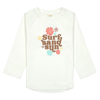 T-shirt Anti-UV Manches Longues Fleurs Ecru - 18/24 Mois