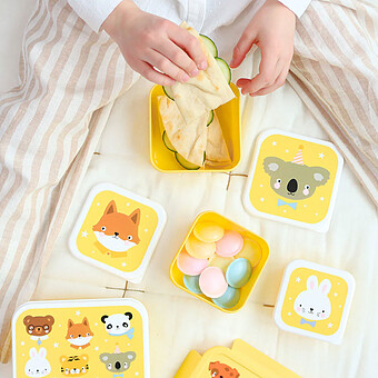 Lot de 4 Boîtes à Goûter - Amis des Animaux