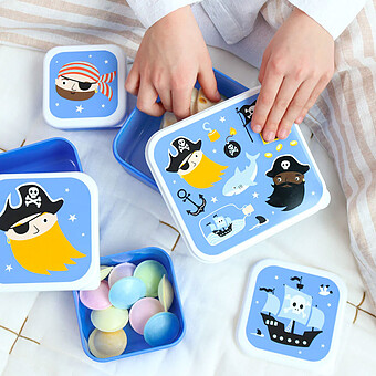 Lot de 4 Boîtes à Goûter - Pirates
