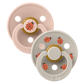 Lot de 2 Tétines Rondes Bibs Studio Ladybug Blush Mix - 0/6 Mois