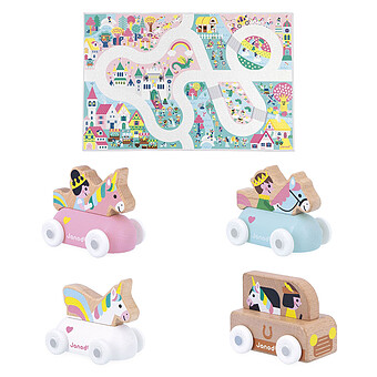 Pack Tapis Royaume Enchanté et 4 Voitures - Cross Roads