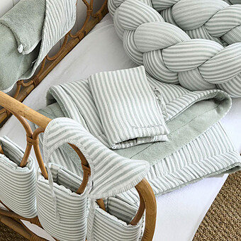 Lot de 2 Bavoirs Naissance - Rayé Vert de Gris