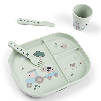 Coffret Repas Ventouse Foodie - Tiny Farm Vert