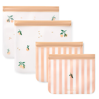 Lot de 4 Sachets Alimentaires Réutilisables Rebus - Peach Sea Shell