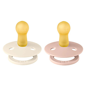 Lot de 2 Sucettes Rondes Colour Ivory & Blush - 6/18 Mois