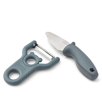 Lot Économe et Couteau d'Apprentissage Pertense - Whale Blue