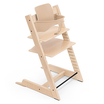 Chaise Haute Tripp Trapp avec Baby Set et Coussin Classic - Naturel et Crème de Blé
