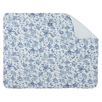 Plaid Réversible - Toile de Jouy Bleu