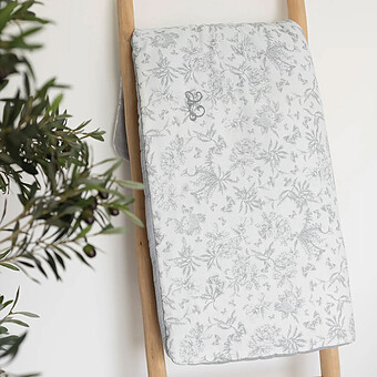 Plaid Réversible - Toile de Jouy Gris