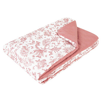 Plaid Réversible - Toile de Jouy Rose