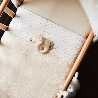 Couverture Lit Bébé Basic Jersey Sherpa - Oatmeal 