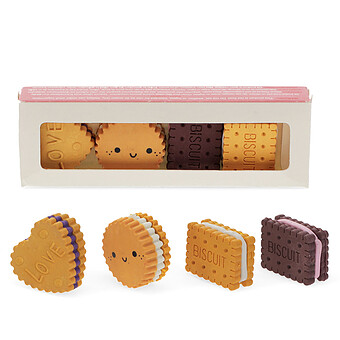 Lot de 4 Gommes - Biscuits