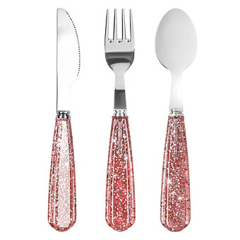 Lot de 3 Couverts Pailletés - Sparkling Blush