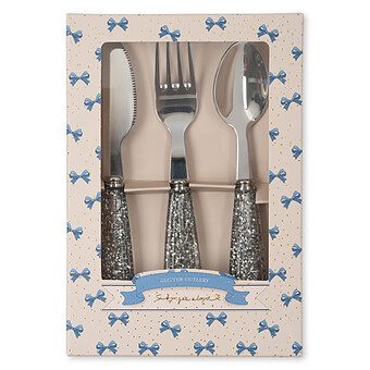 Lot de 3 Couverts Pailletés - Sparkling Blue