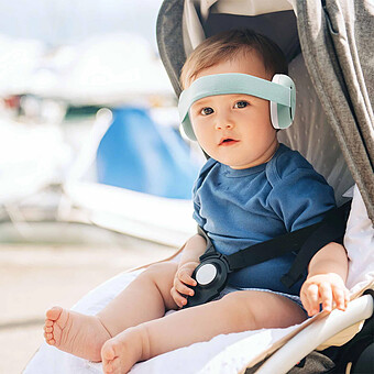 Casque Anti-bruit pour Bébés - Blanc et Vert