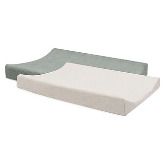 Lot de 2 Housses de Matelas à Langer - Sea Green & Ivory 