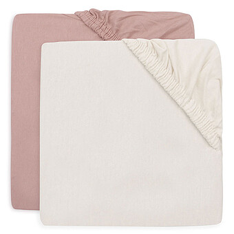 Lot de 2 Draps Housse Jersey Wild Rose & Ivory - 70-75 x 140-150 cm