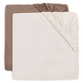 Lot de 2 Draps Housse Jersey Milky Coffee & Ivory - 70-75 x 140-150 cm