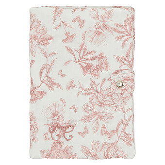 Protège-carnet de Santé - Toile de Jouy Rose