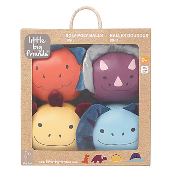 Set de 4 Balles Doudou Les Dooballs - Les Amis Dinos