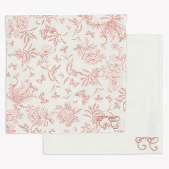 Lot de 2 Langes - Toile de Jouy Rose