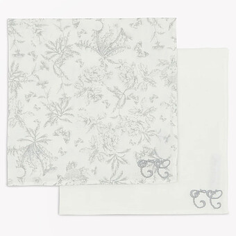 Lot de 2 Langes - Toile de Jouy Gris