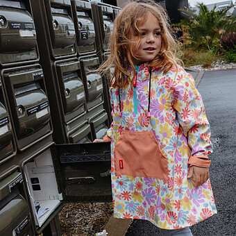 Poncho de Pluie Retro Flowers - 2/3 Ans
