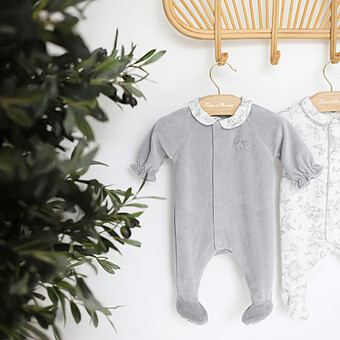 Pyjama Toile de Jouy Gris - 3 Mois