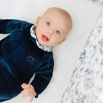 Pyjama Toile de Jouy Bleu - 3 Mois