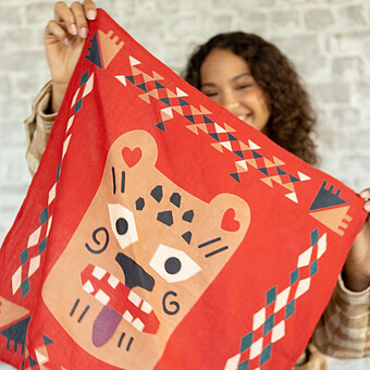 Small Foulard Manika Rajah - Fire