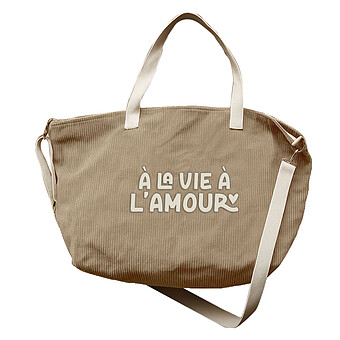 Sac Cabas XL Velours - À la Vie à l'Amour