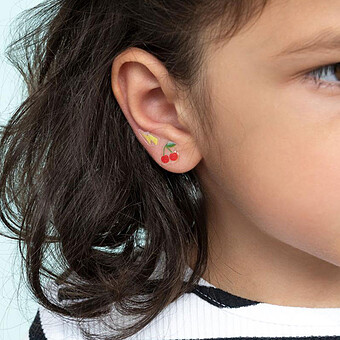 Boucles d'Oreilles Autocollantes - Cerise