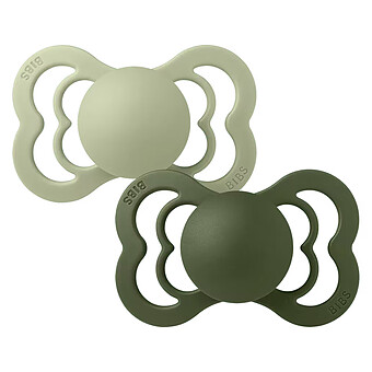 Lot de 2 Sucettes Symétriques Suprême Sage & Hunter Green - 6/18 Mois