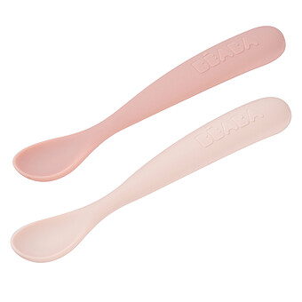 Lot de 2 Cuillères 1er Âge Silicone - Barbe à Papa et Guimauve