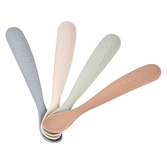 Lot de 4 Cuillères 1er Âge Silicone - Natural