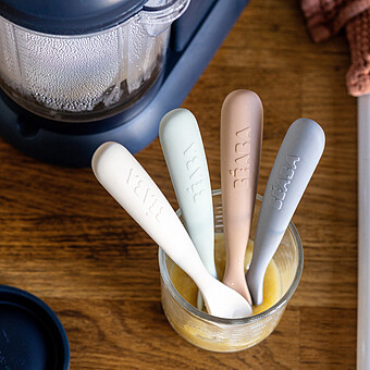 Lot de 4 Cuillères 1er Âge Silicone - Natural