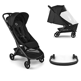 Poussette Compacte Butterfly 2 + Barre de Protection + Protection Pluie - Heritage Black