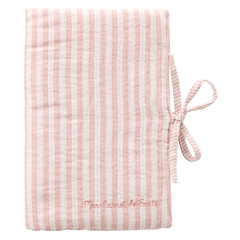 Protège-carnet de Santé - Rayé Vieux Rose