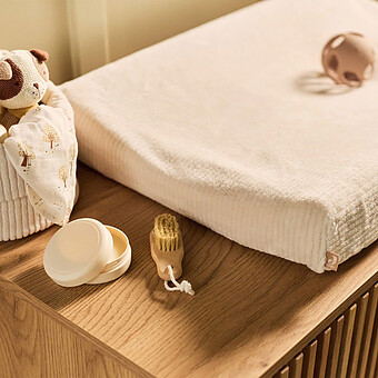 Housse Matelas à Langer Cloudy Rib - Oatmeal
