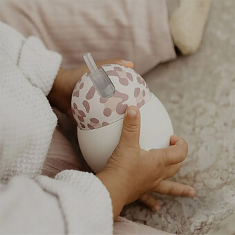 Tasse avec Paille Lestée Coconut Graouu Rose - 240 ml