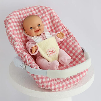 Siège Auto pour Poupée - Vichy Rose