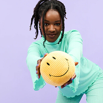 Smiley Velours Côtelé Jaune - Petit