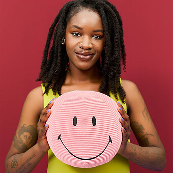 Smiley Velours Côtelé Rose - Moyen