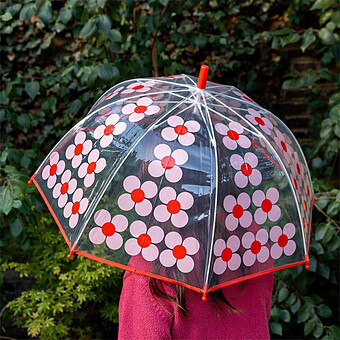 Parapluie Transparent - Pink Daisy