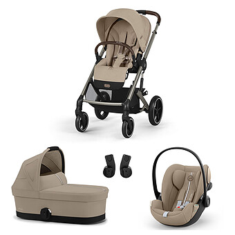 Poussette Trio Balios S Cadre Taupe - Siège Auto Cloud G Plus i-Size - Nacelle S - Almond Beige