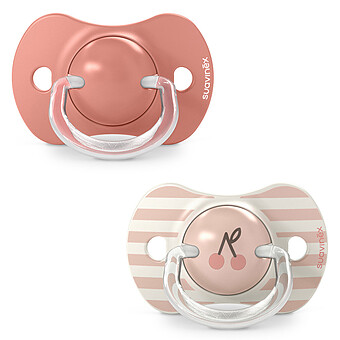 Lot de 2 Sucettes Symétriques SX Pro Birdies Rose - 18 Mois +